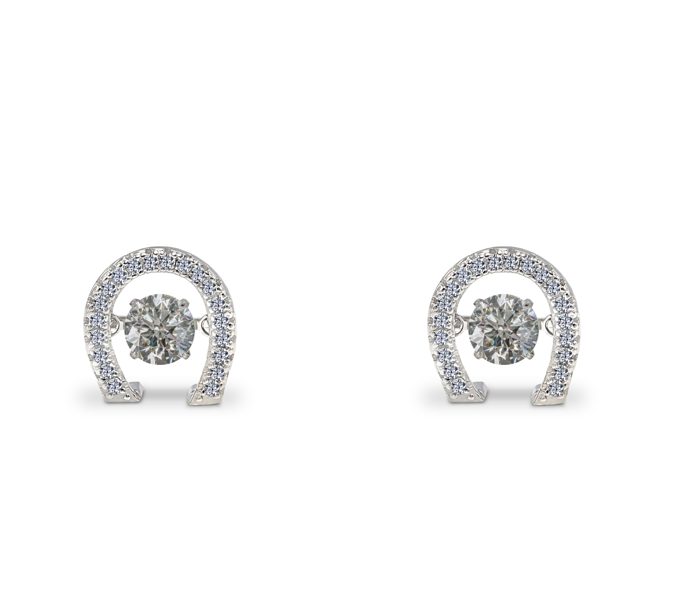 HORSESHOE Dancing Stone Earrings - BAIGAL