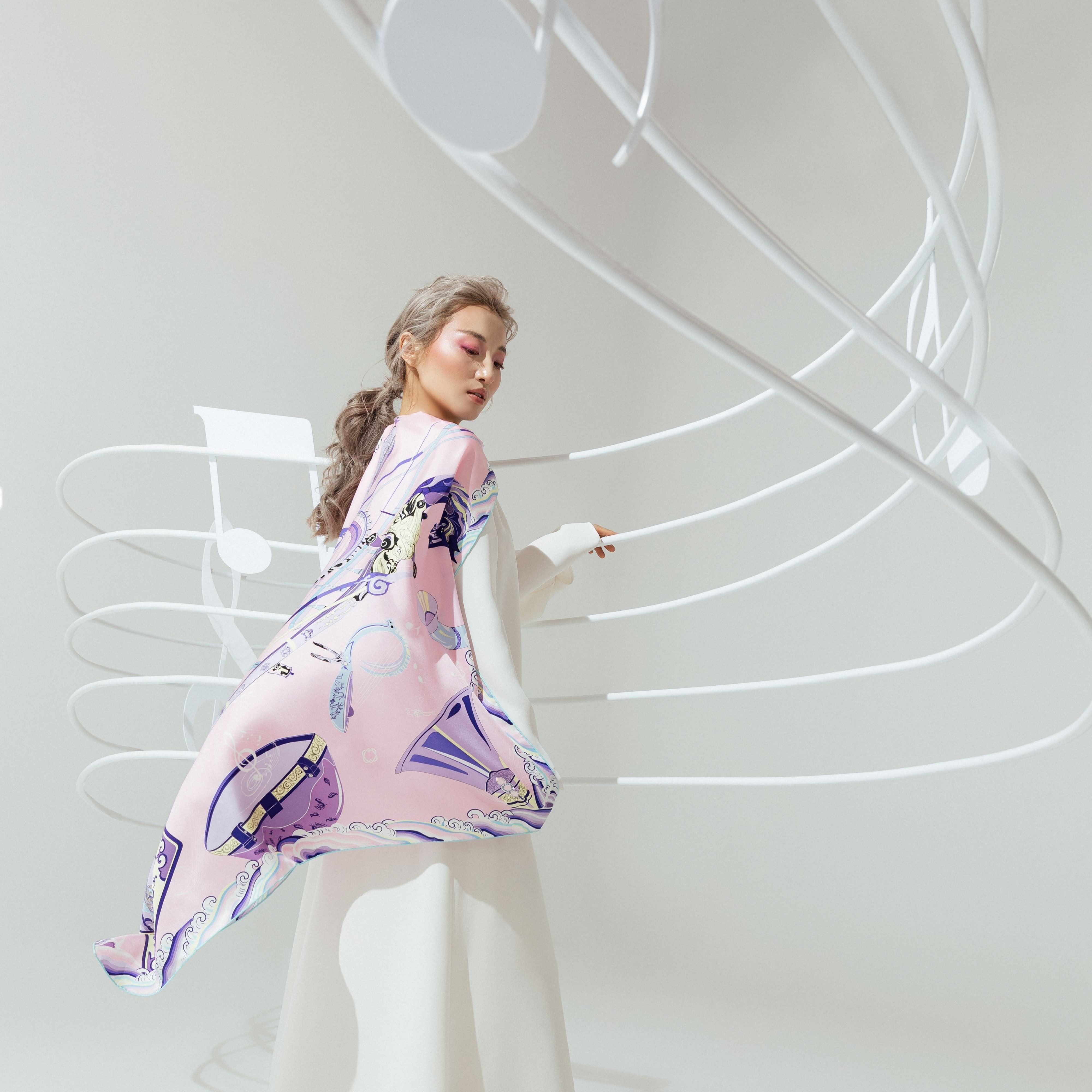 MUSIC Scarf, Light Pink