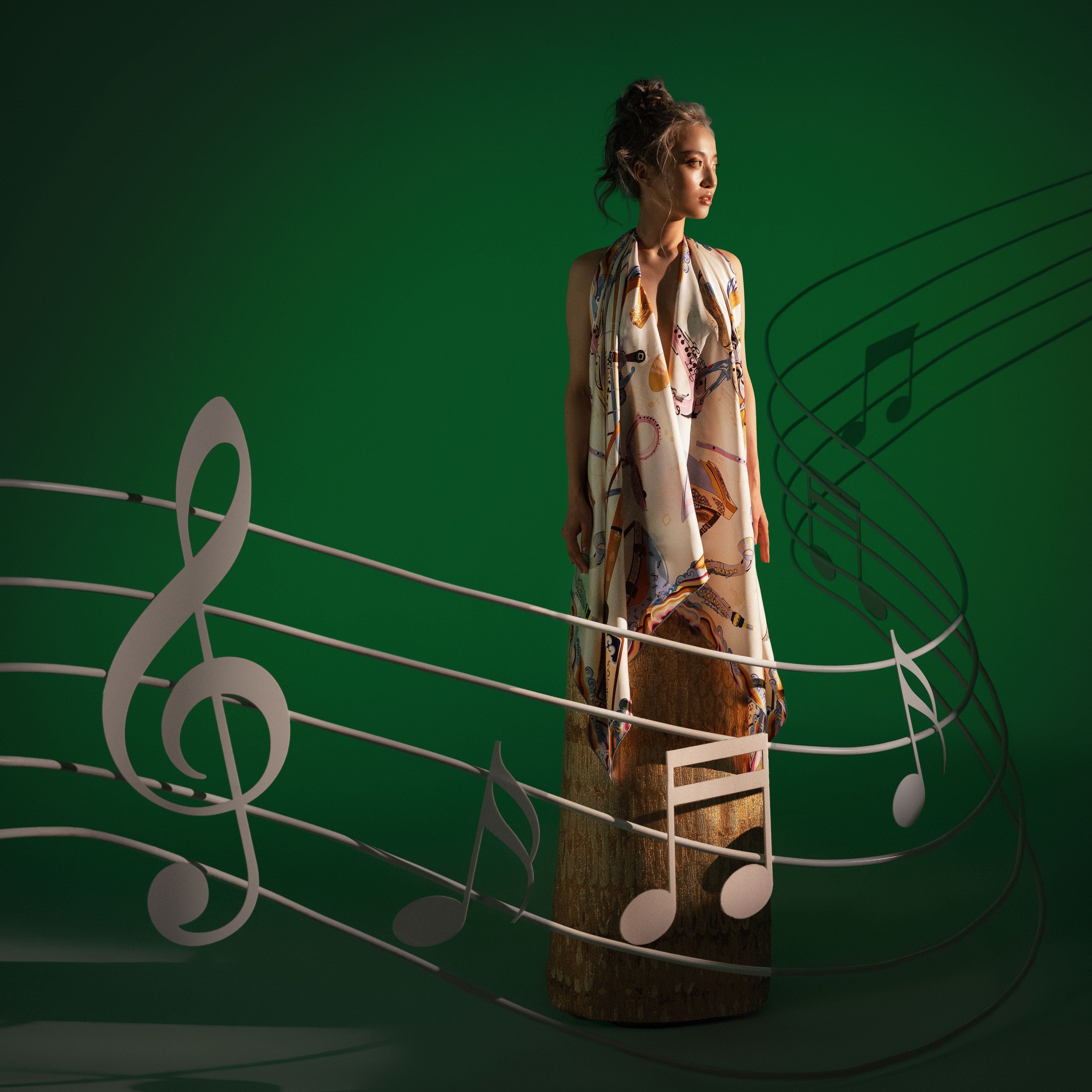 MUSIC Scarf, Beige