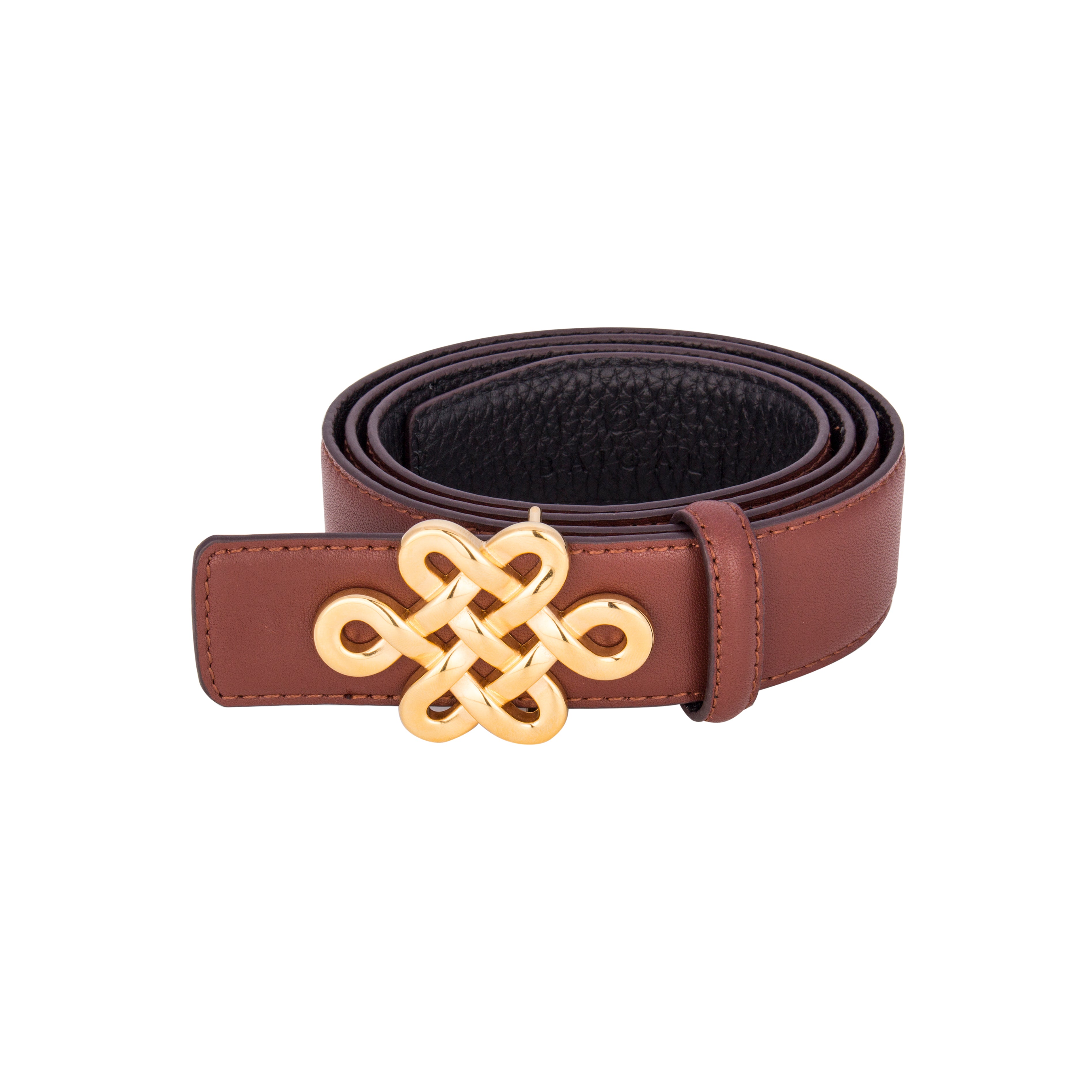 ULZII Men's Reversible Belt, Black & Brown - BAIGAL