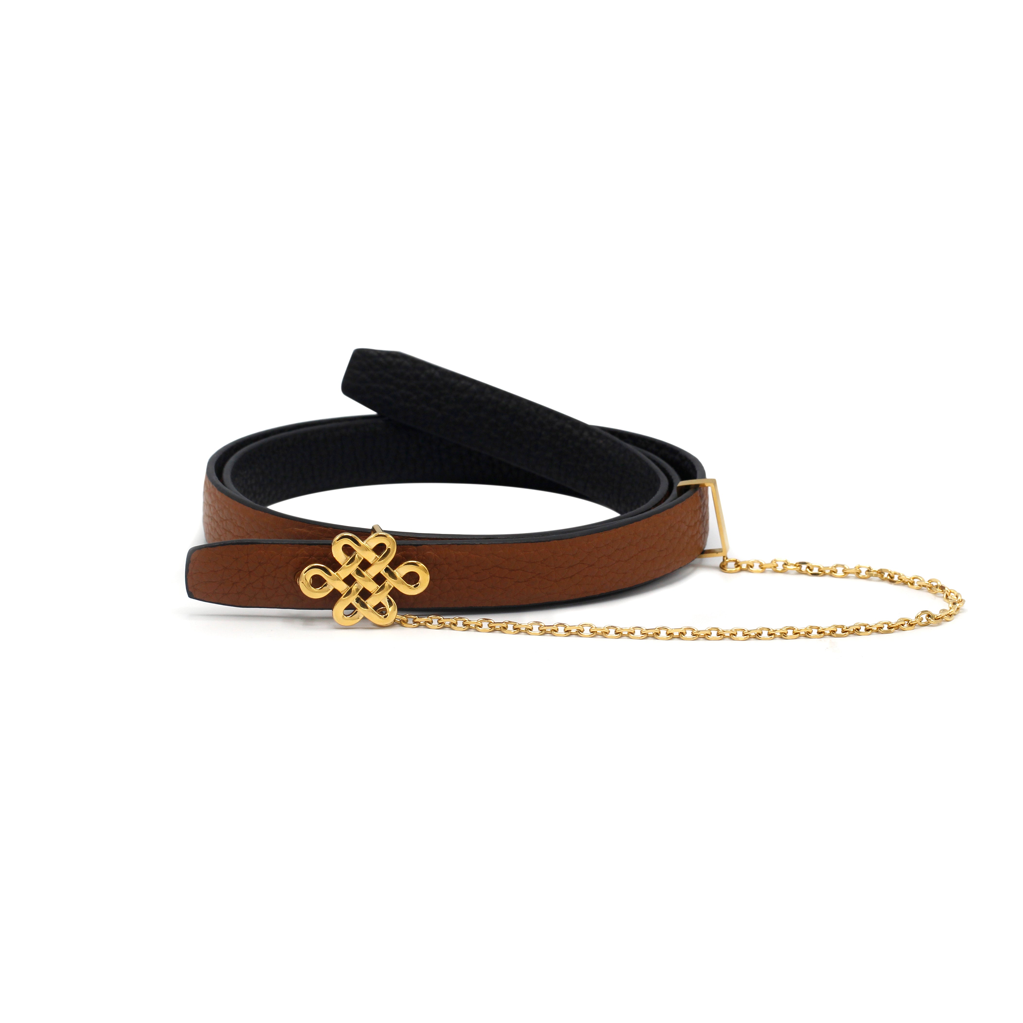 ULZII Women's Reversible Belt, Black & Brown - BAIGAL