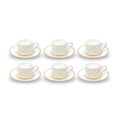 TOONOT GER Coffee Cup and Saucer, Set of Six