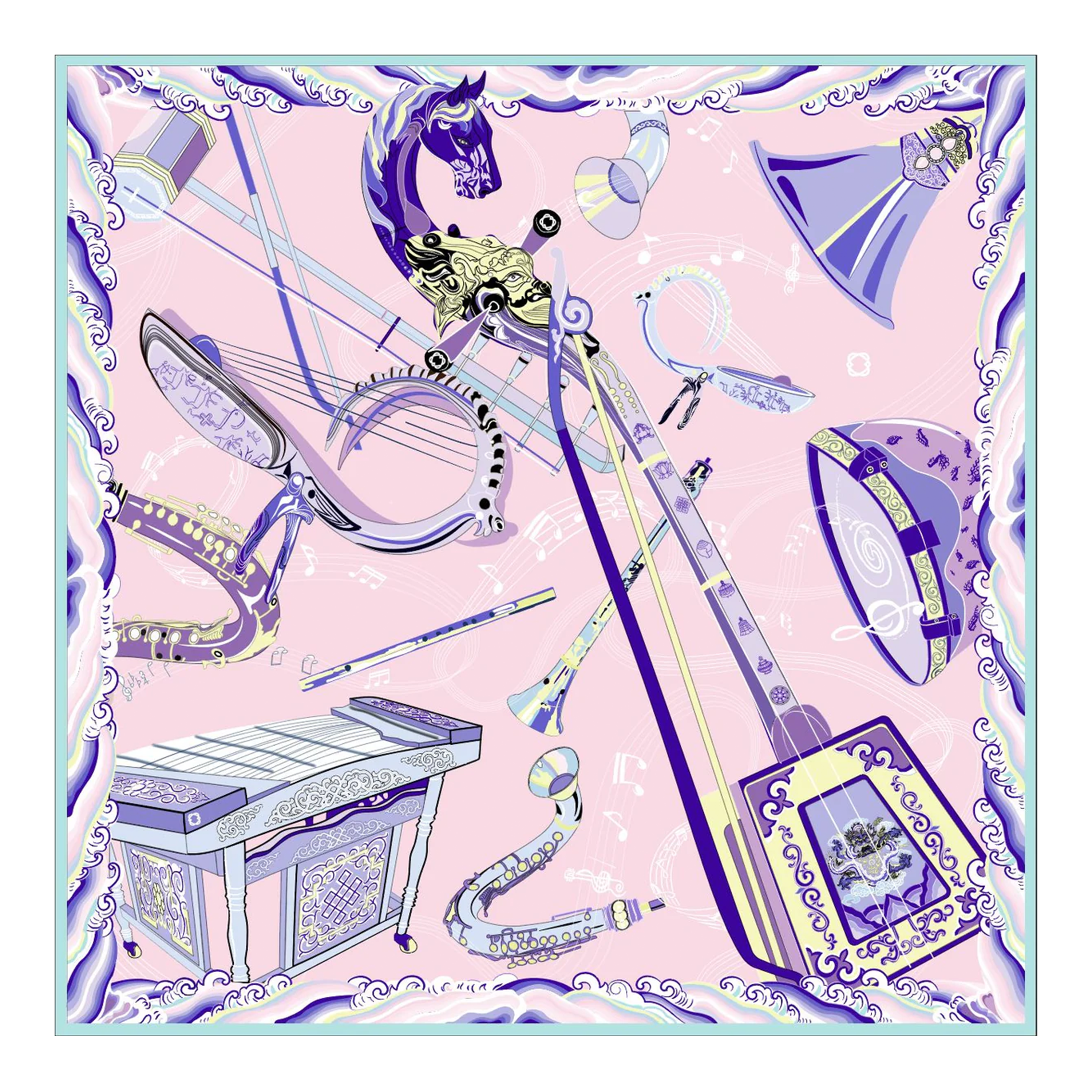 MUSIC Scarf, Light Pink - BAIGAL