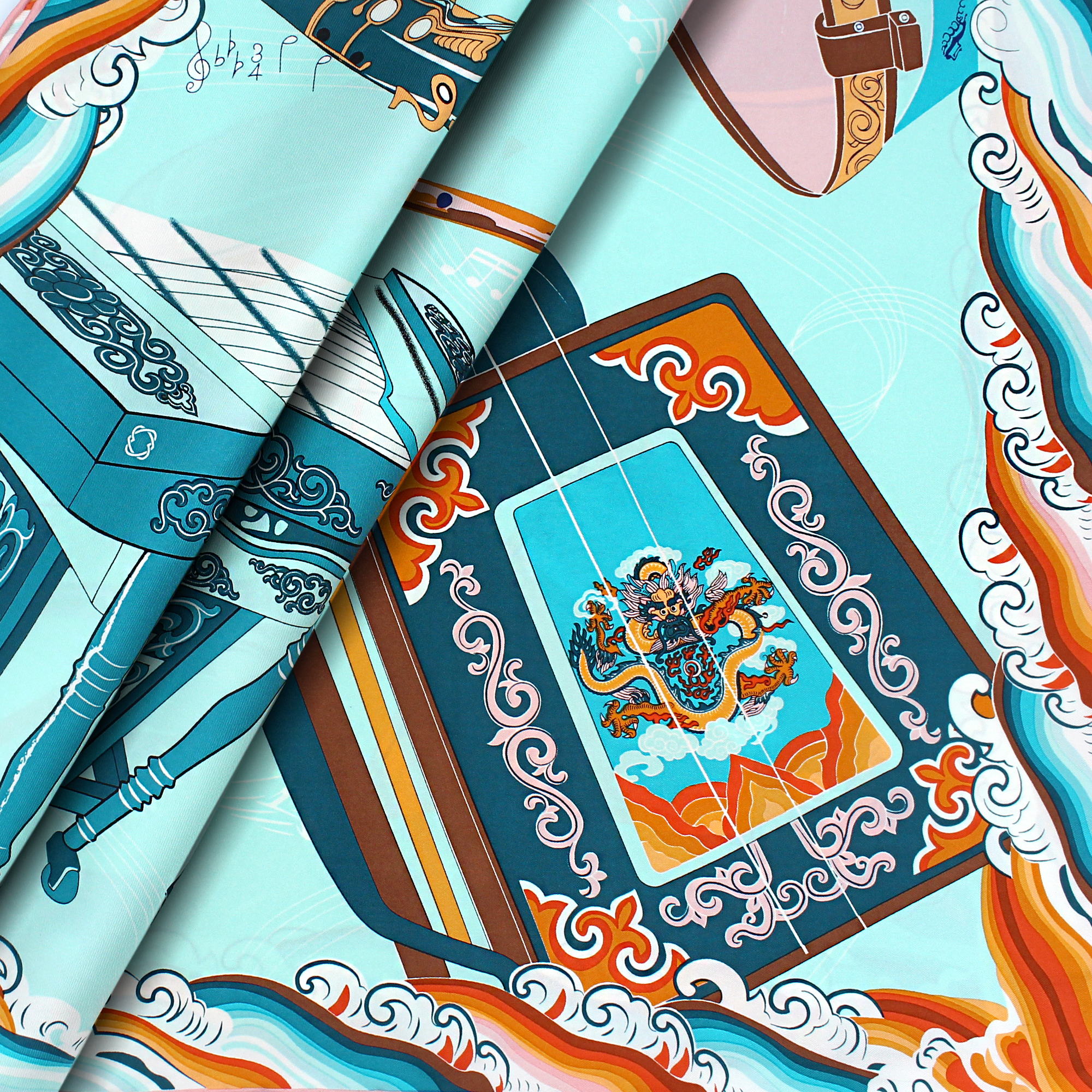 MUSIC Scarf, Turquoise - BAIGAL