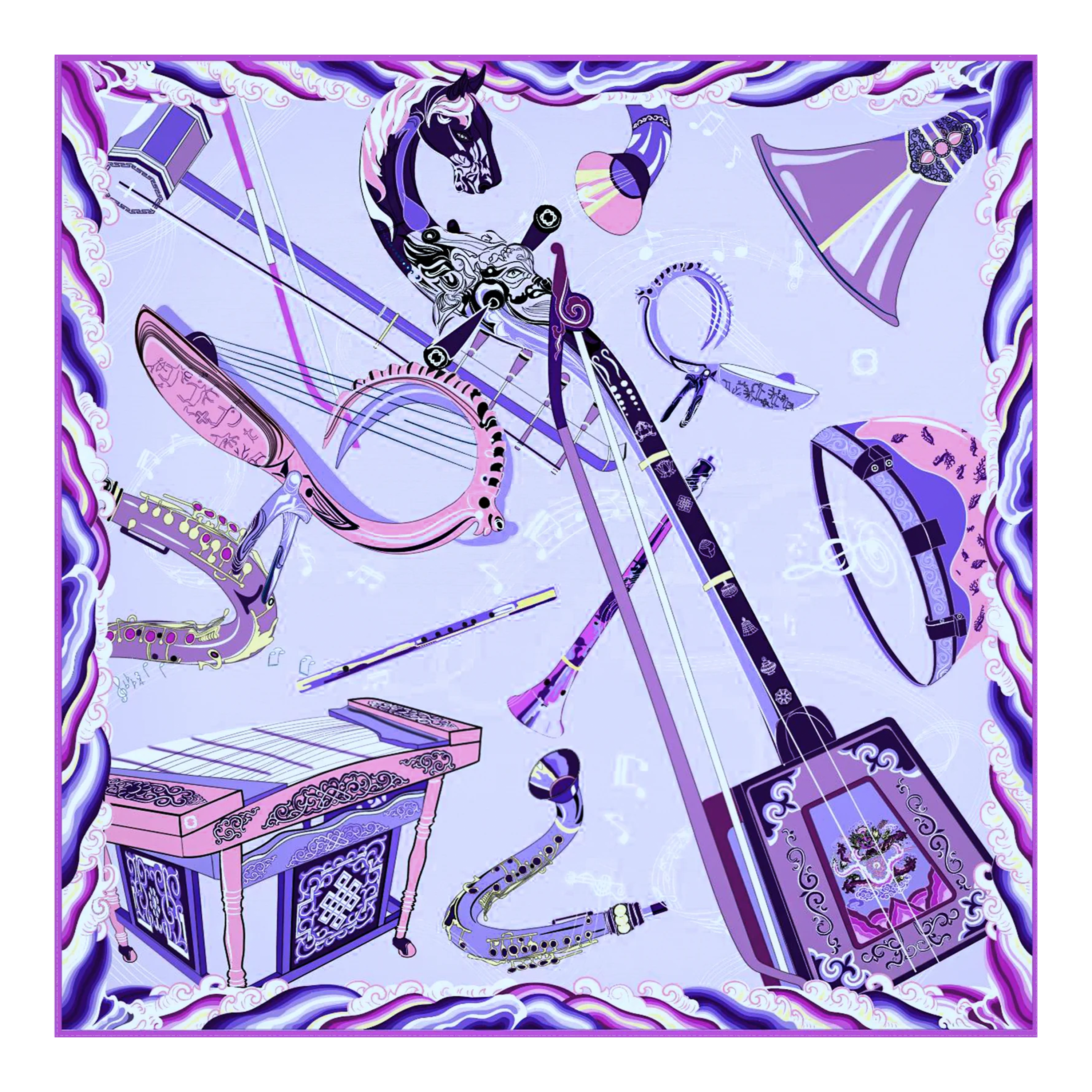 MUSIC Scarf, Lavender - BAIGAL