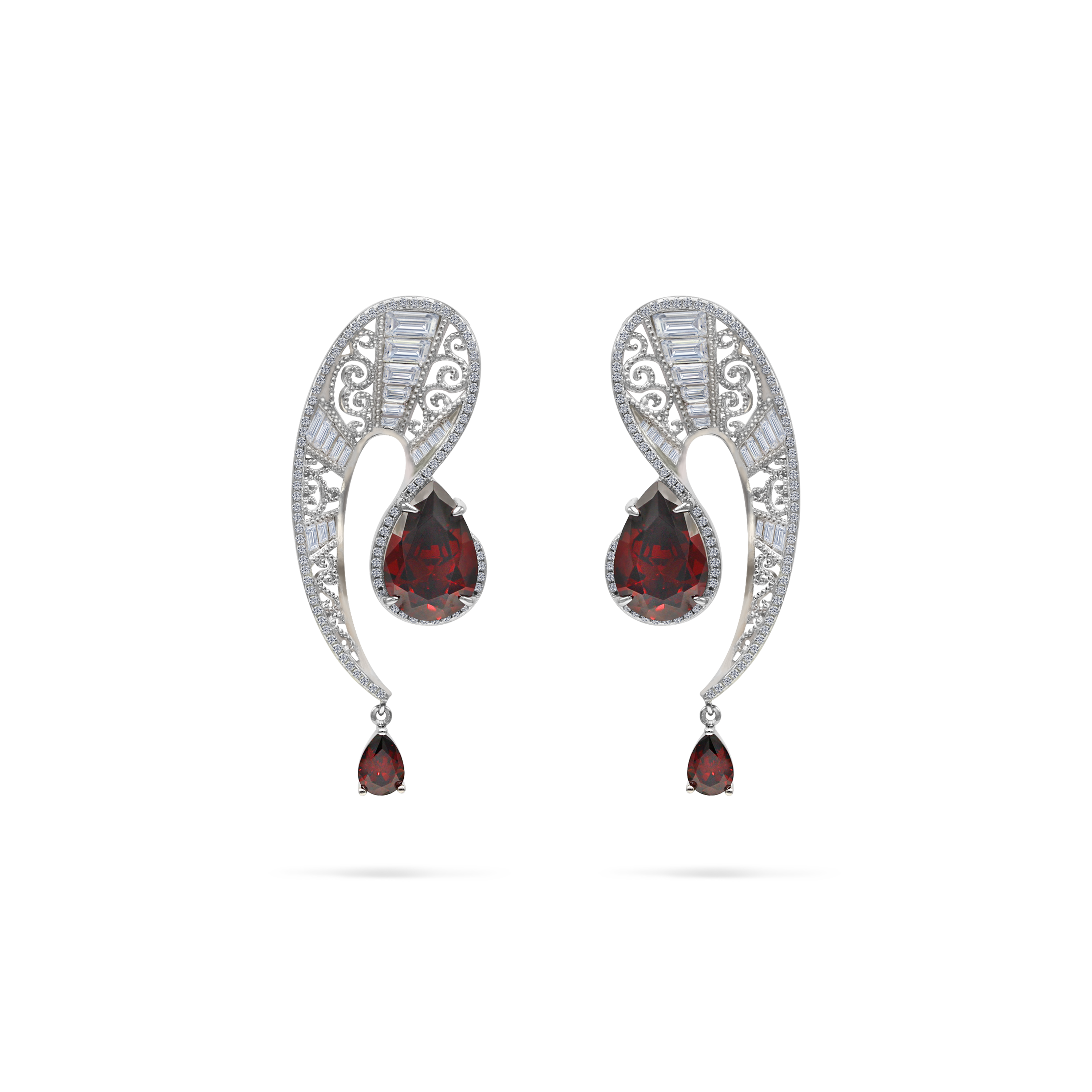 QUEEN Earrings, Red - BAIGAL