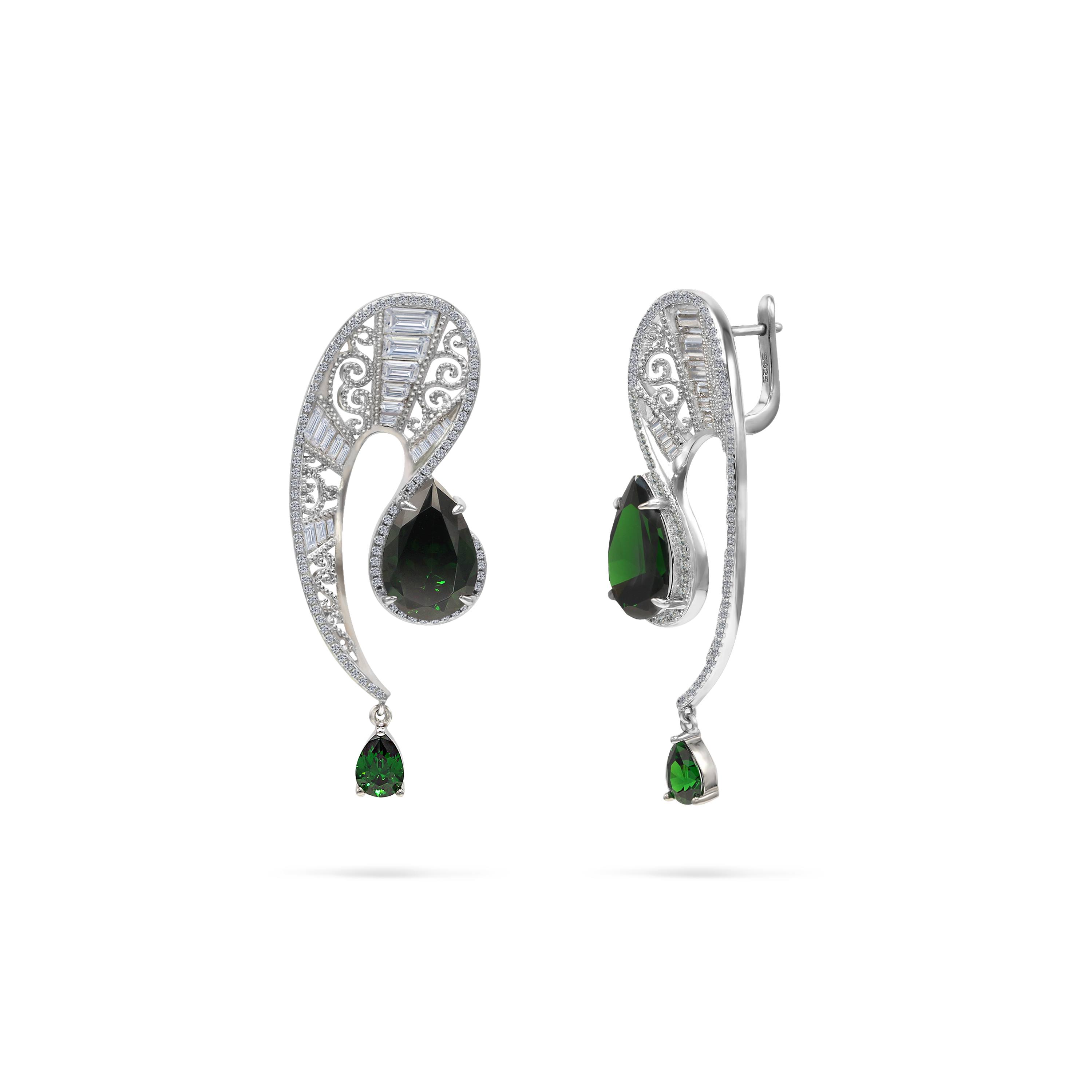 QUEEN Earrings, Green - BAIGAL