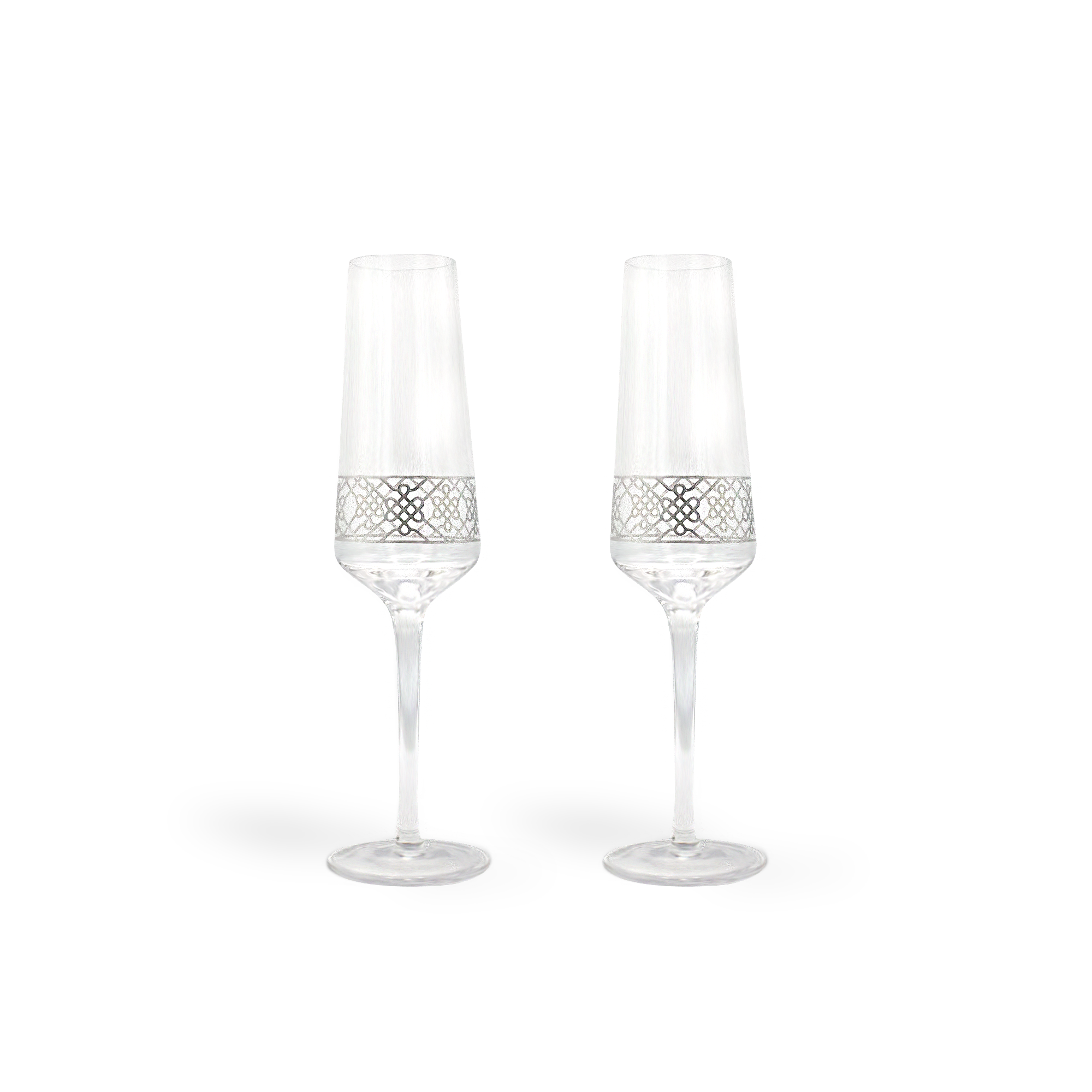ULZII Champagne Flutes, Silver - BAIGAL