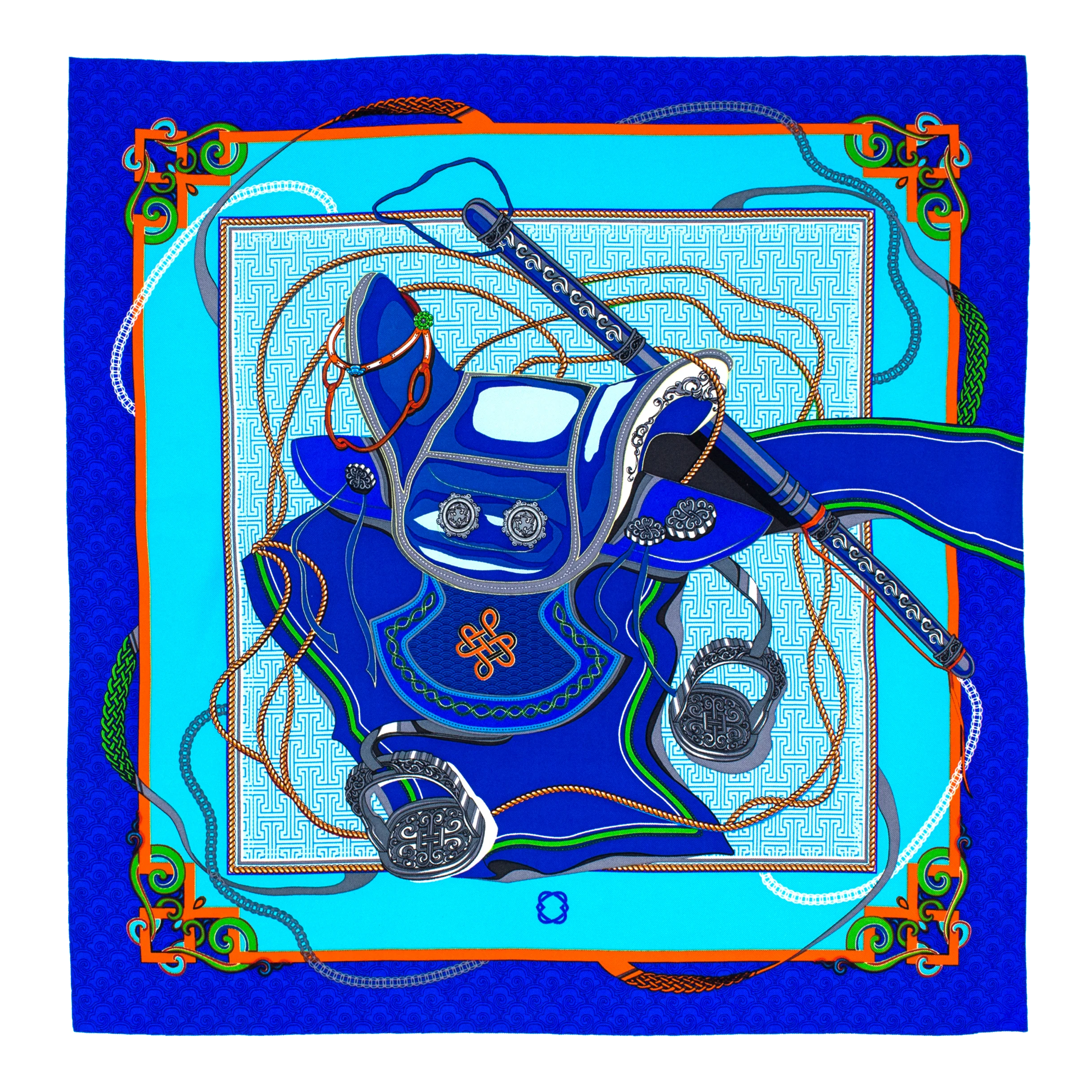 TUVURGUU Scarf, Small, Blue - BAIGAL