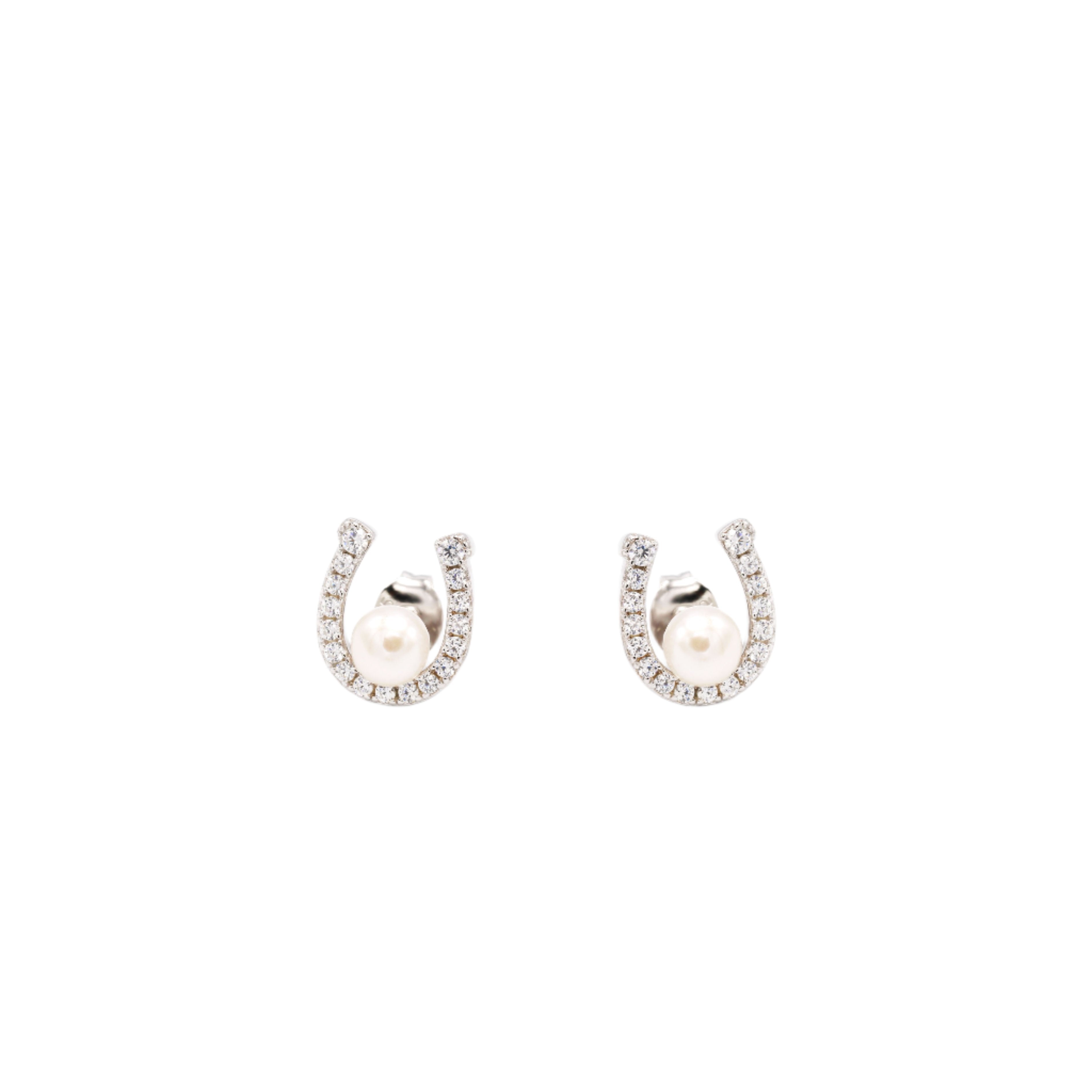 HORSESHOE Pearl Earrings - BAIGAL