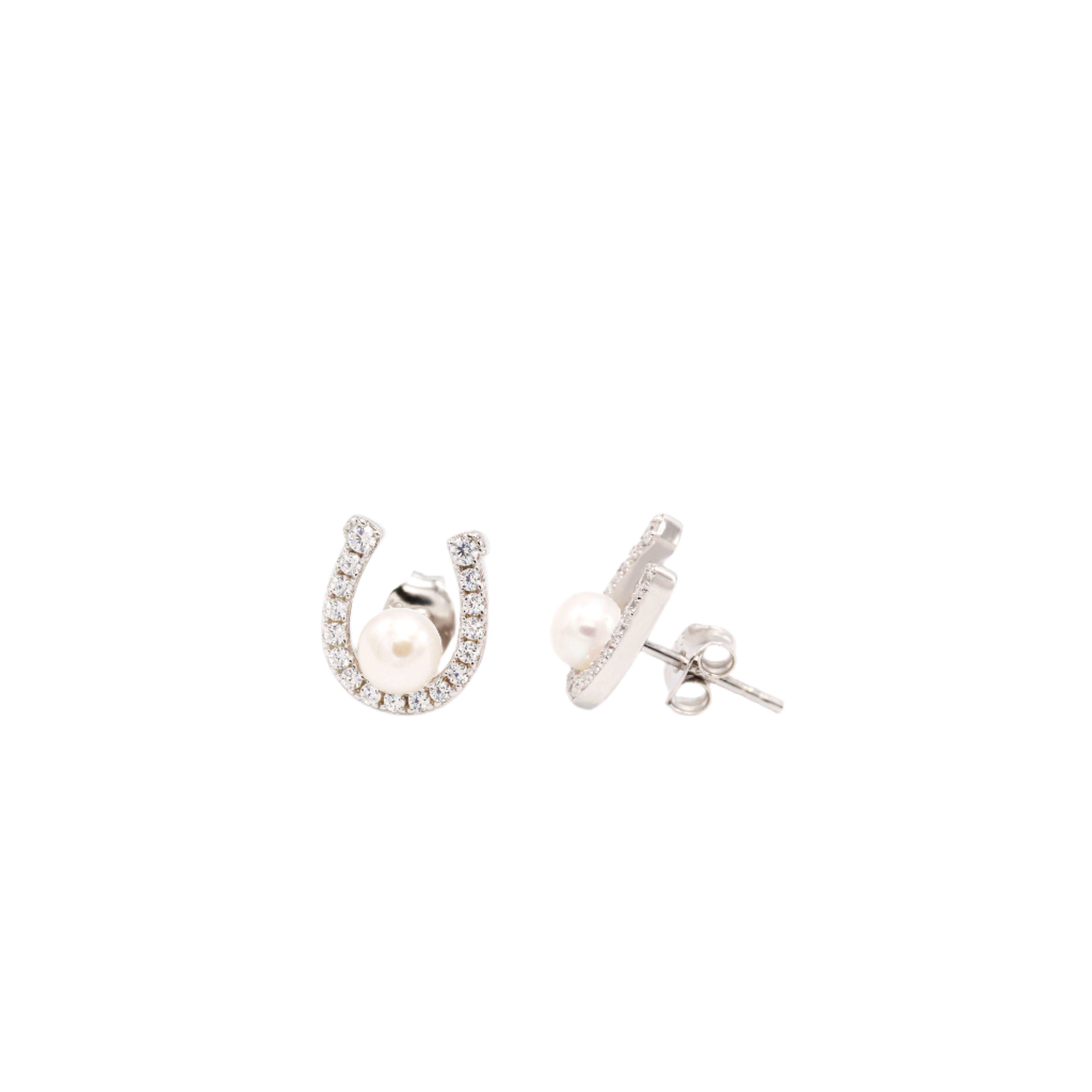 HORSESHOE Pearl Earrings - BAIGAL