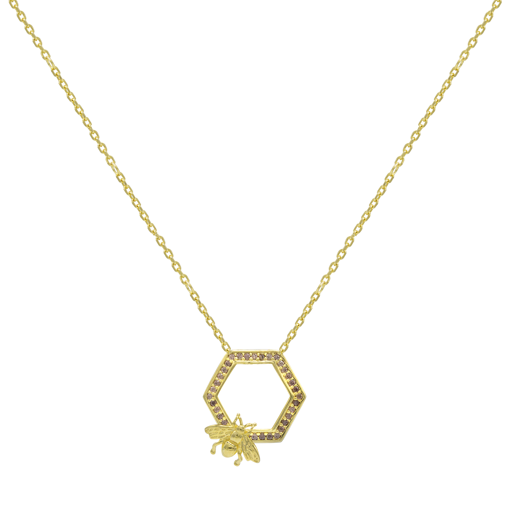 BEE Hexagon Necklace - BAIGAL