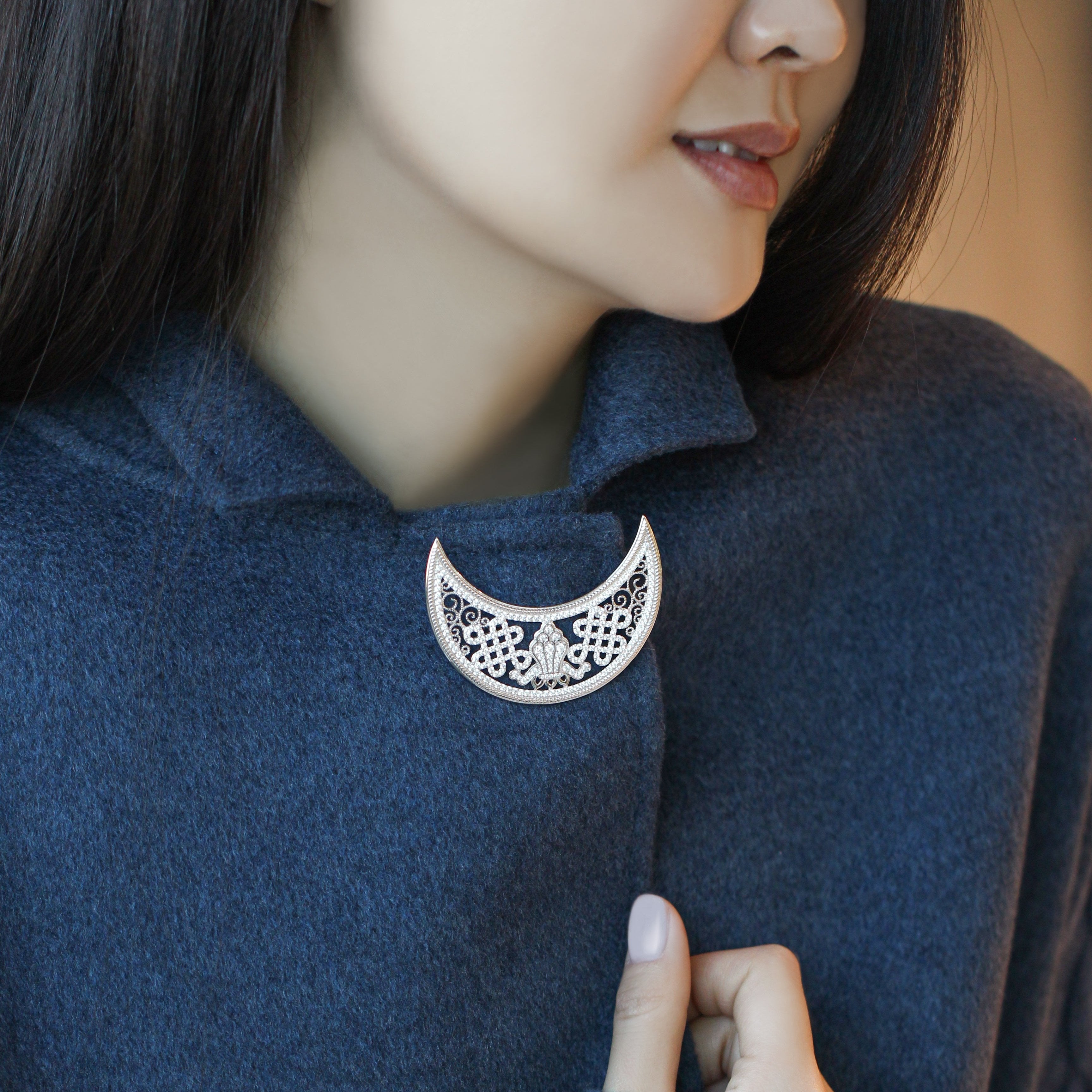 ULZII moon brooch - BAIGAL