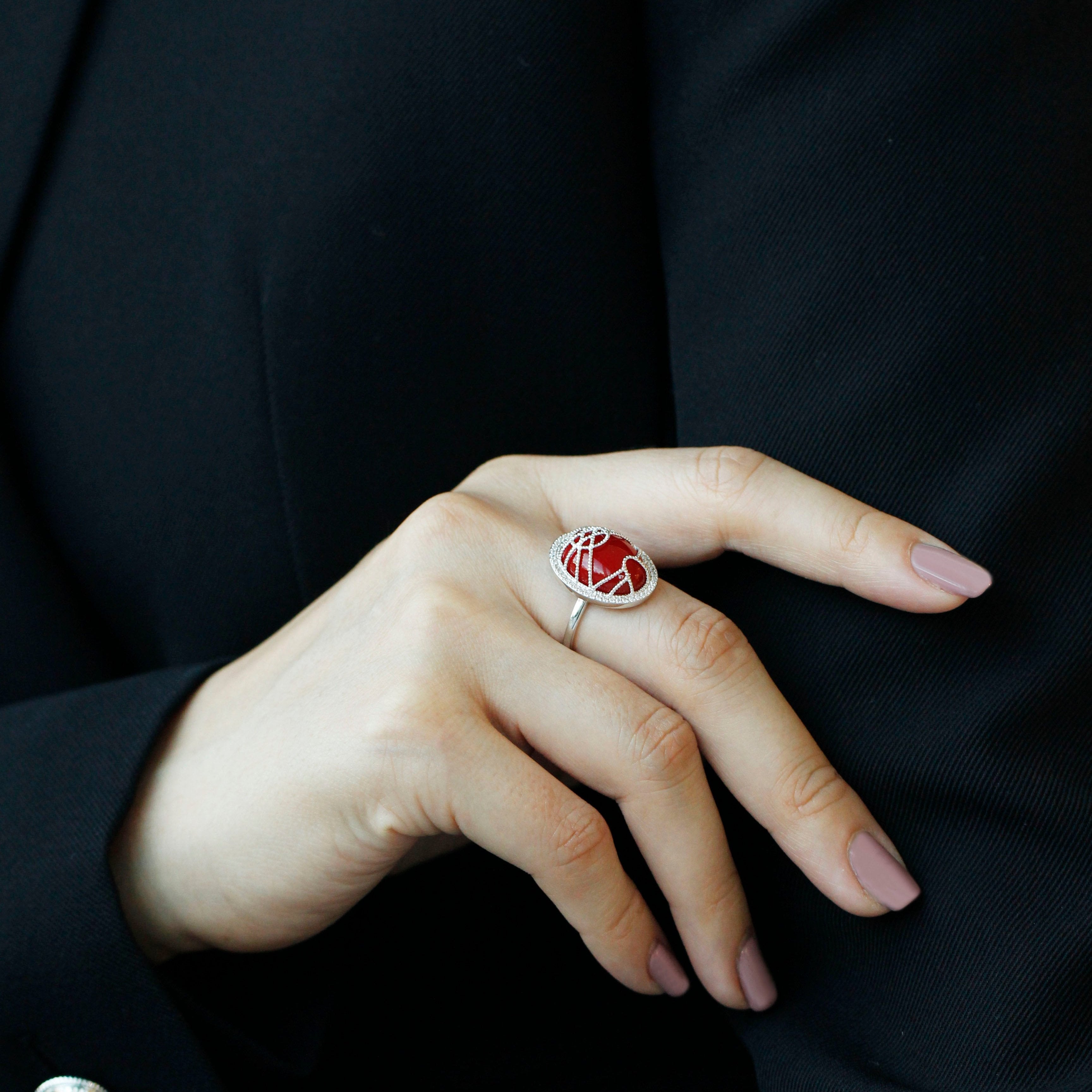 TOONOT GER Ring, Red Agate