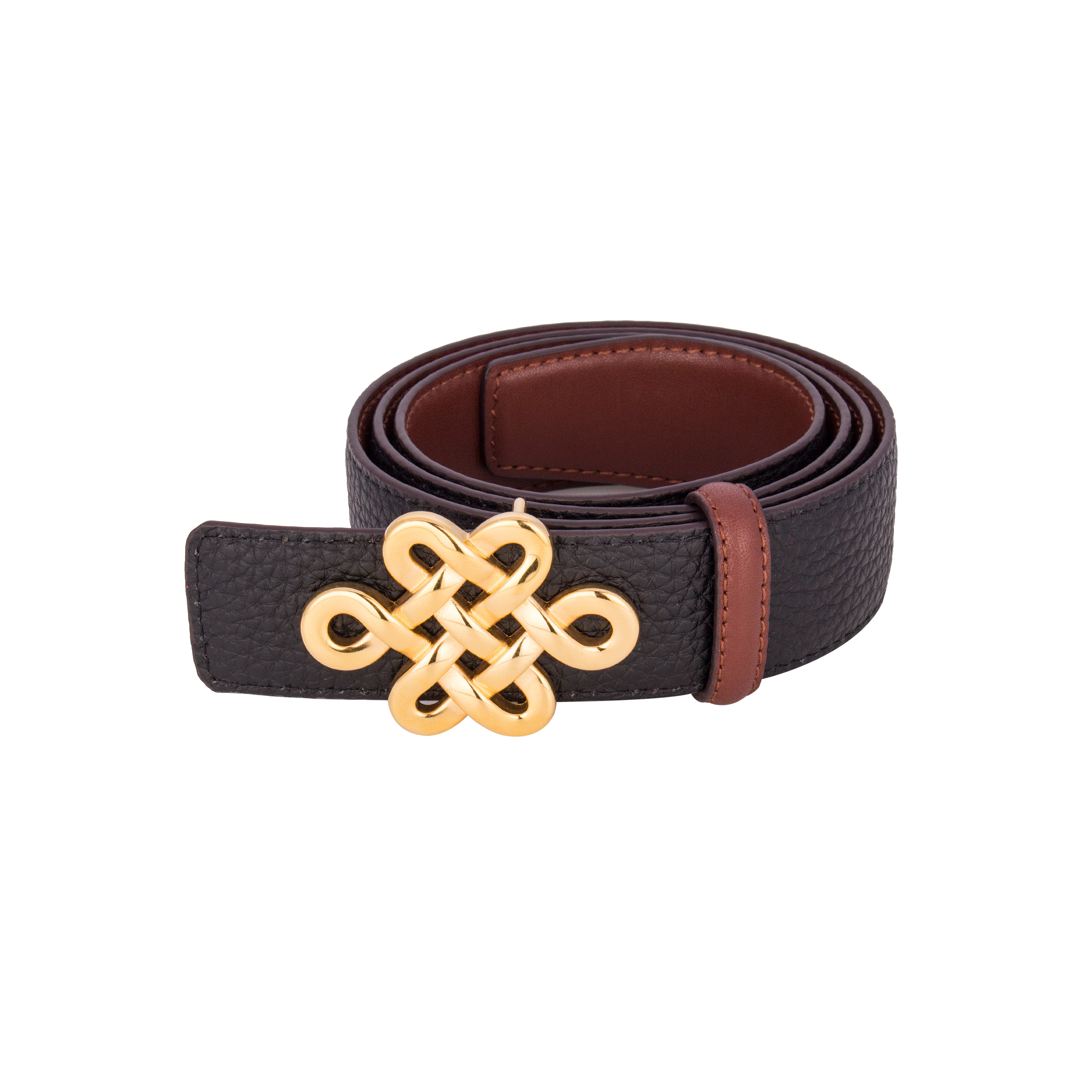 ULZII Men's Reversible Belt, Black & Brown