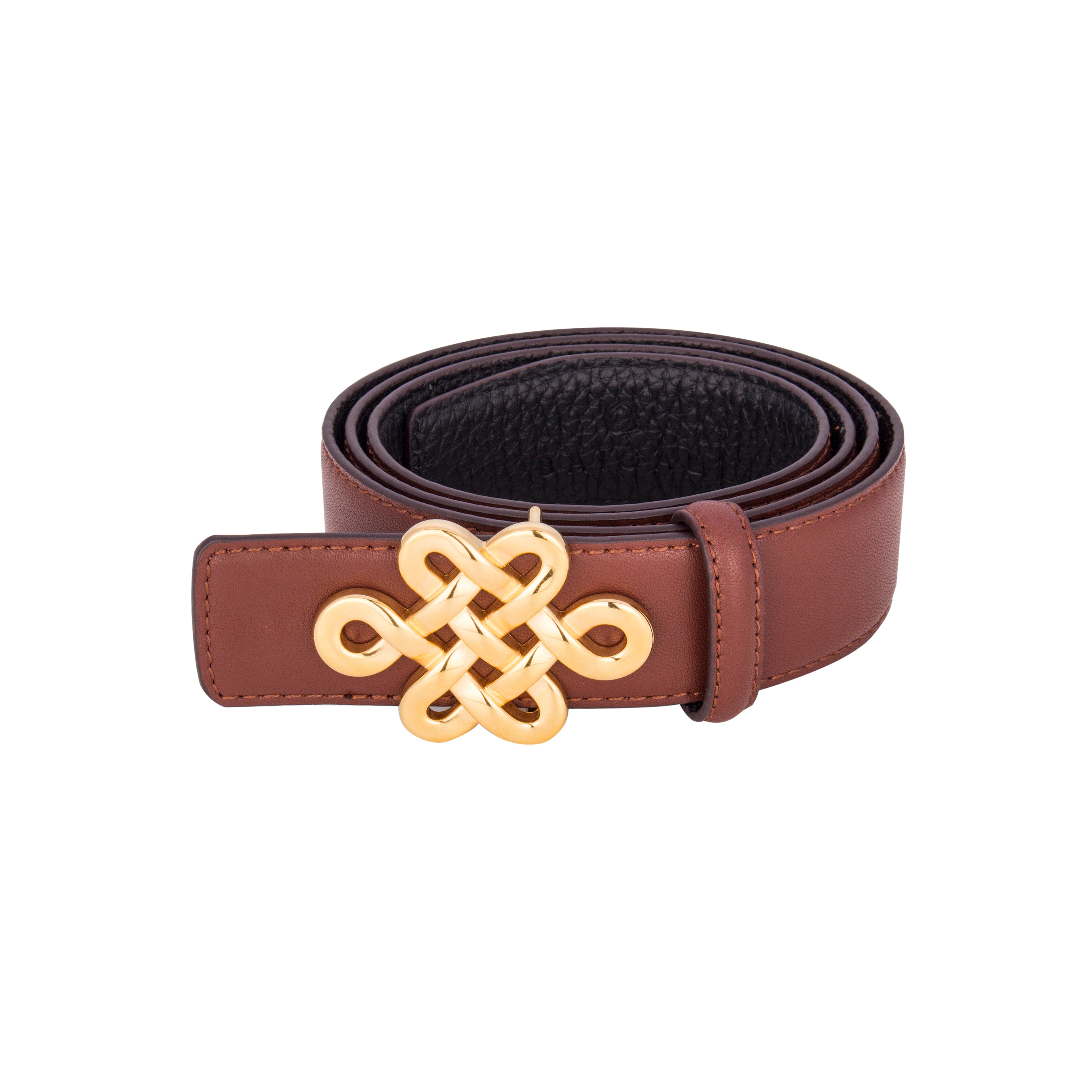 ULZII Men's Reversible Belt, Black & Brown