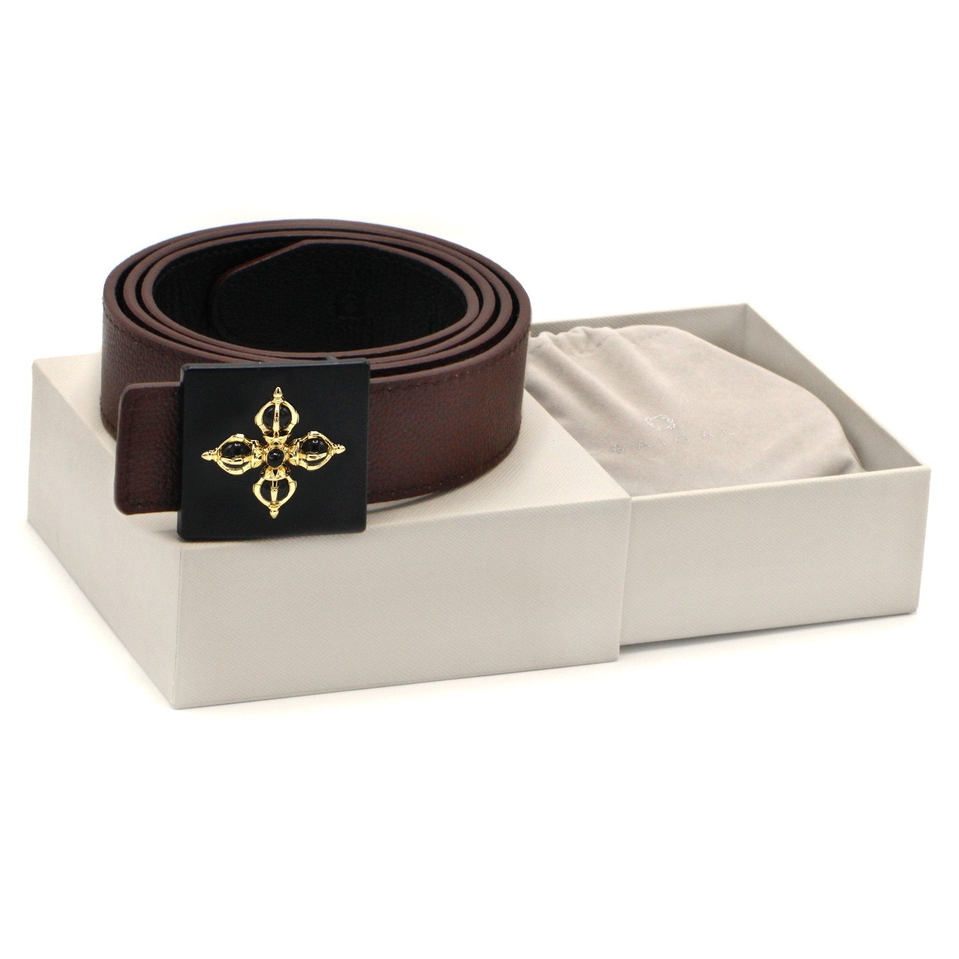 OCHIR Men's Reversible Belt, Black & Brown