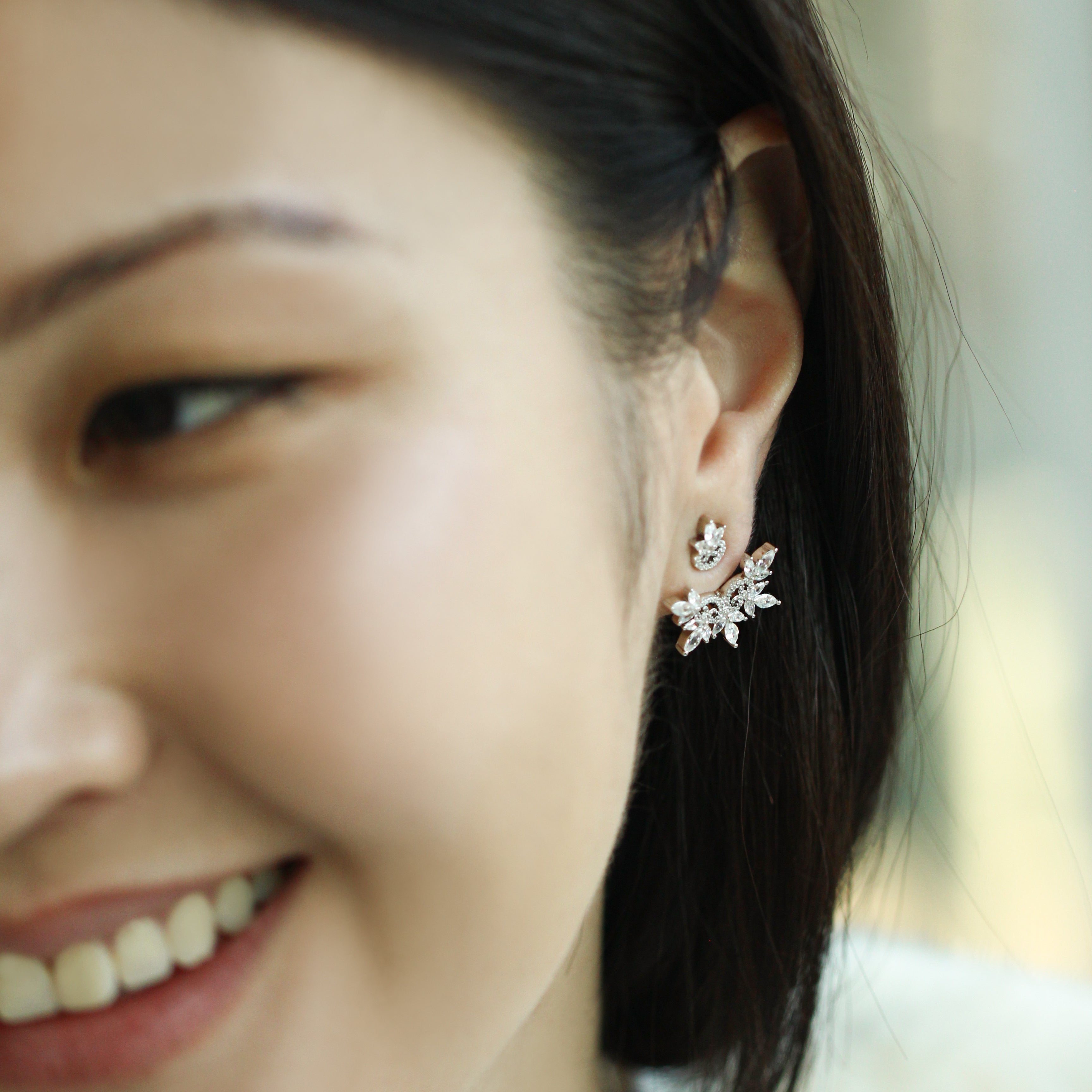 SNOWFLAKE Ear Jacket Earrings