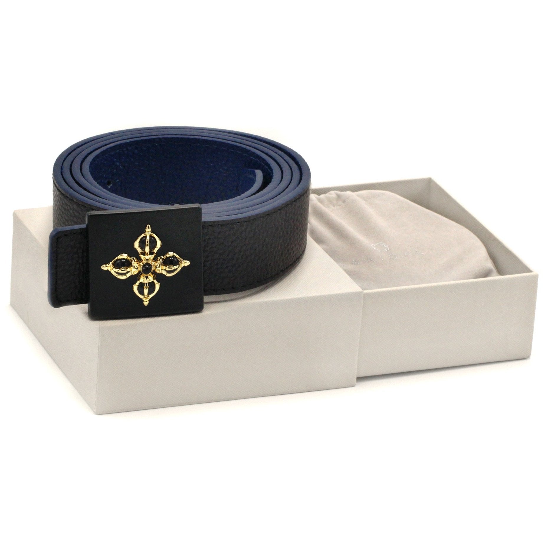 OCHIR Men's Reversible Belt, Black & Navy