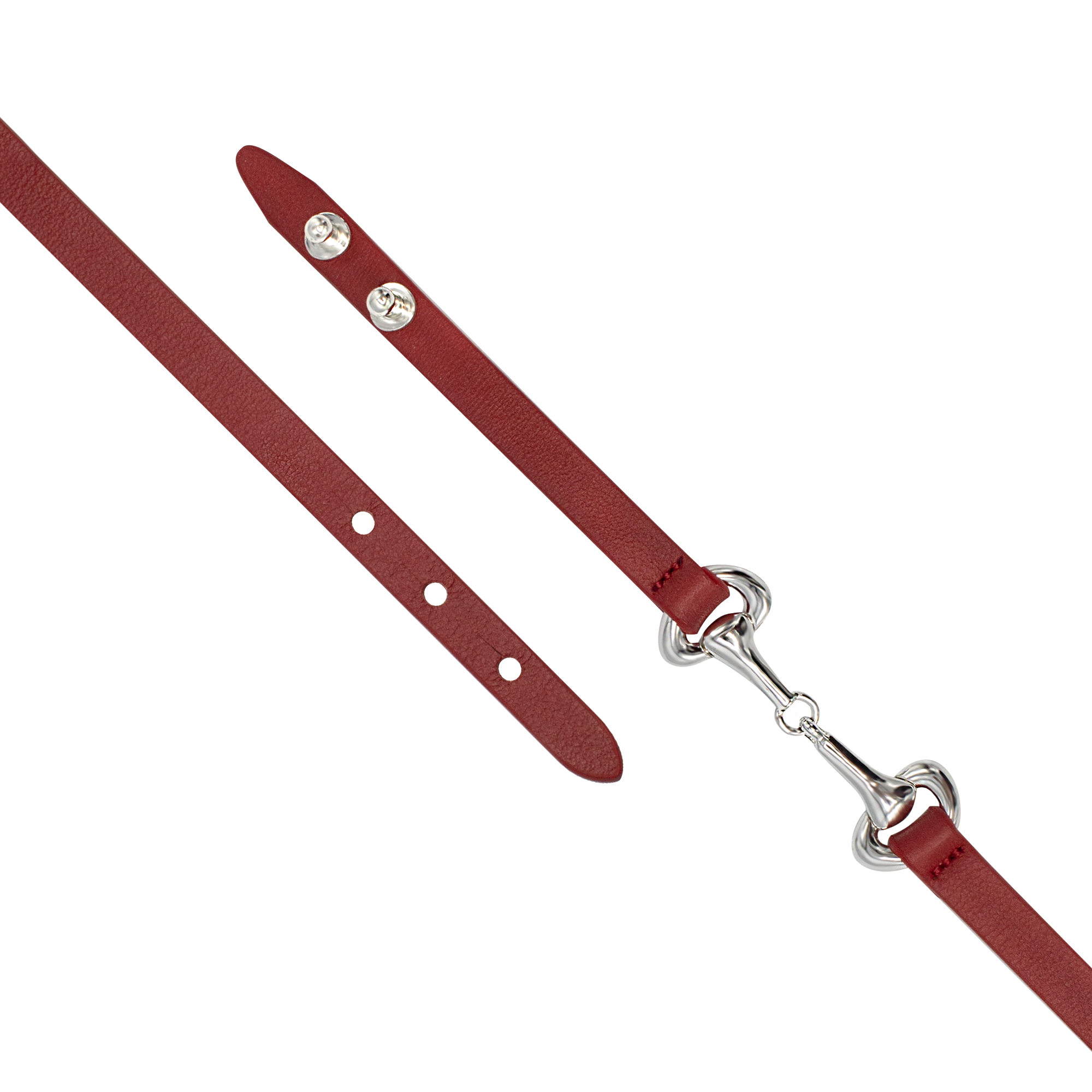 TUVURGUU Horse Bit Leather Bracelet, Red