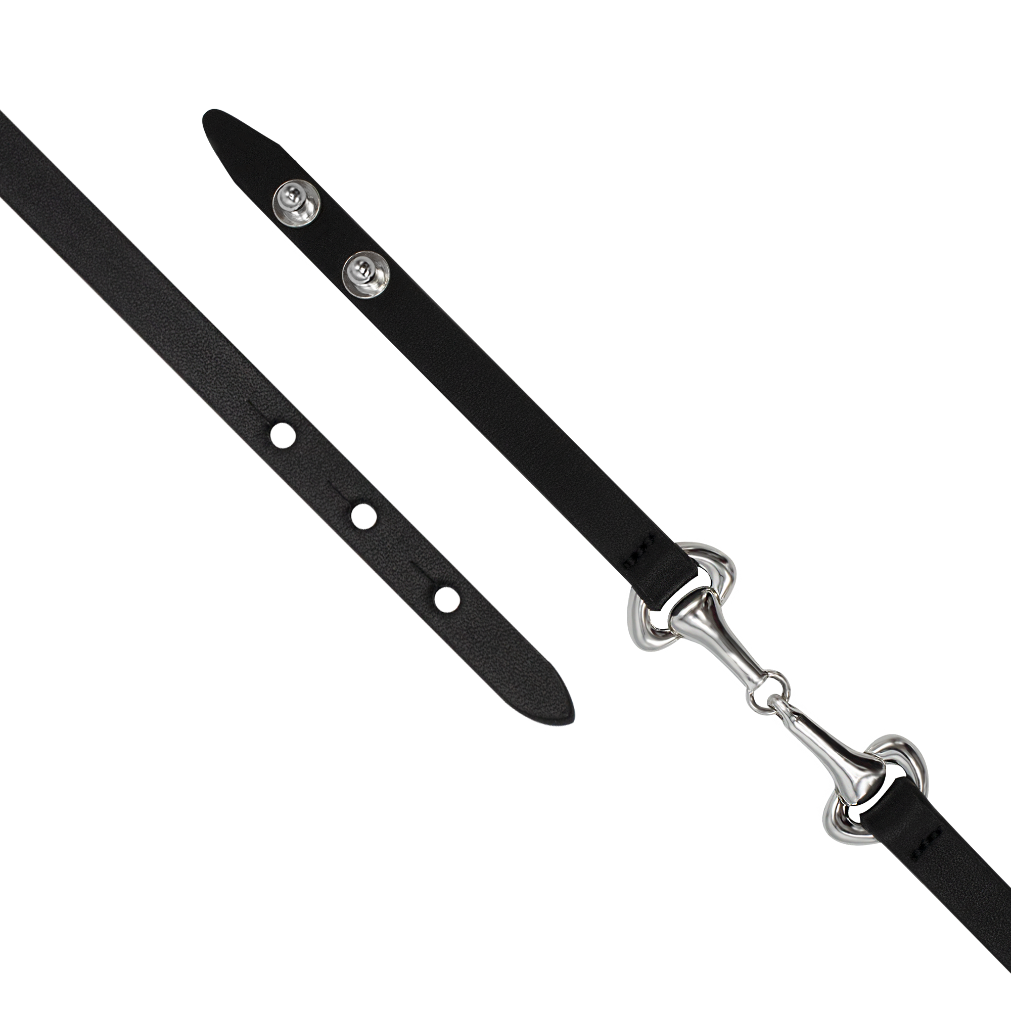 TUVURGUU Horse Bit Leather Bracelet, Black