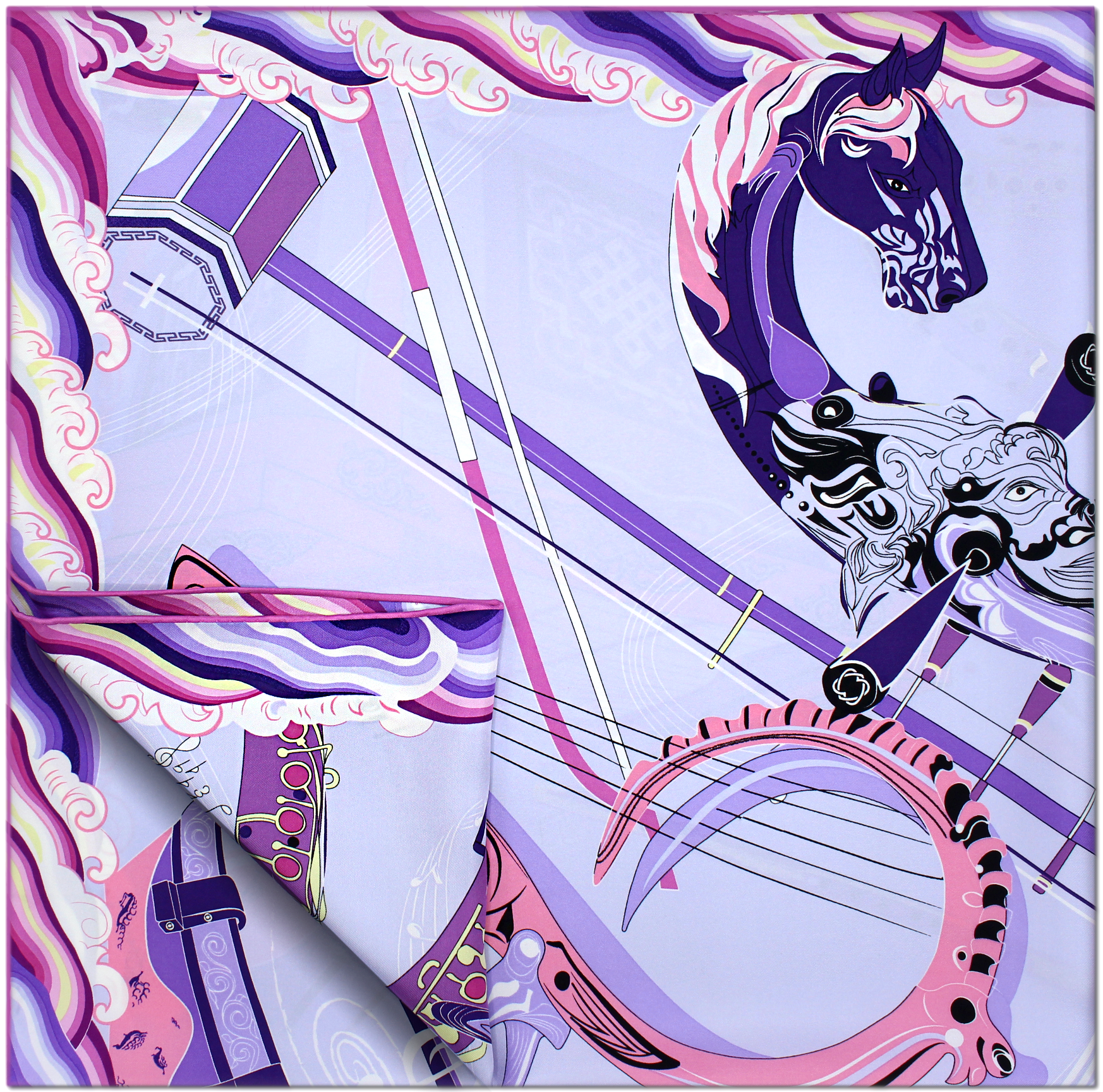 MUSIC Silk Scarf, Lavender