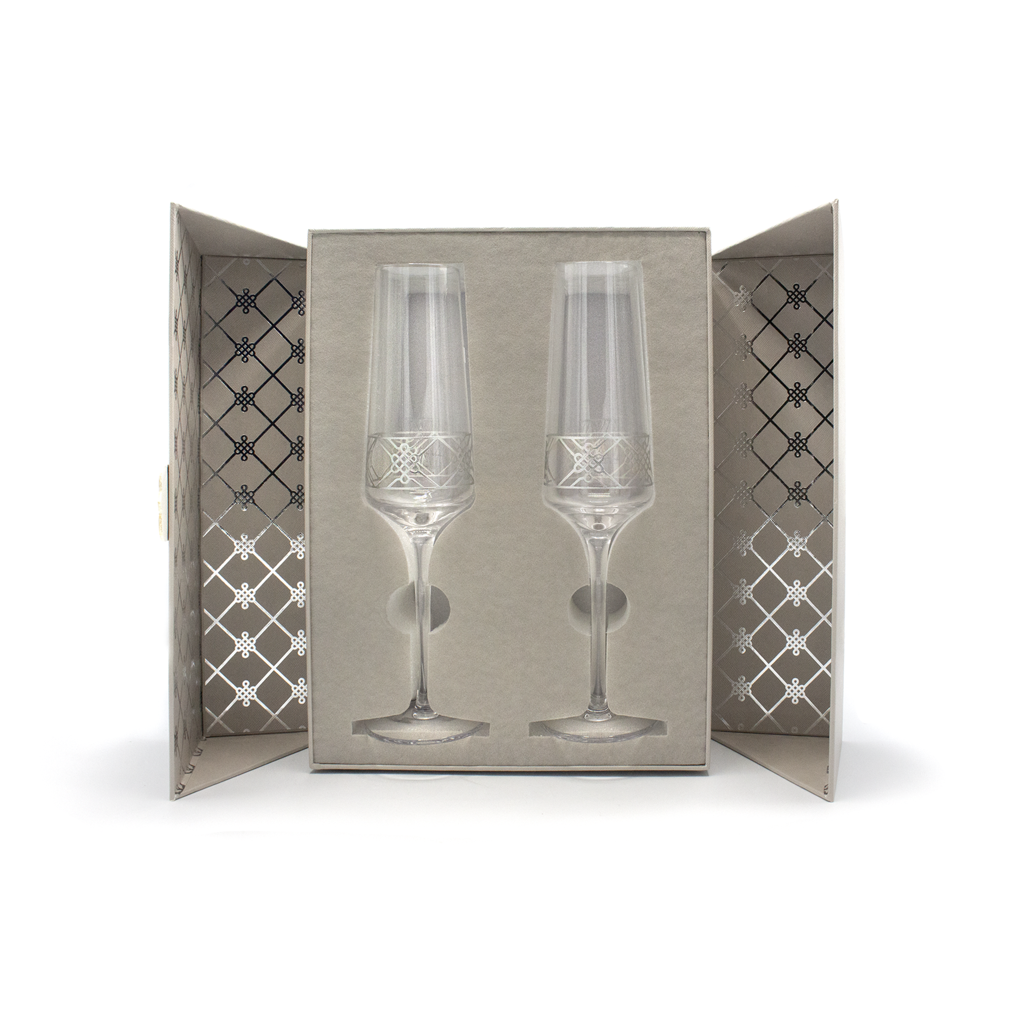 ULZII Champagne Flutes, Silver