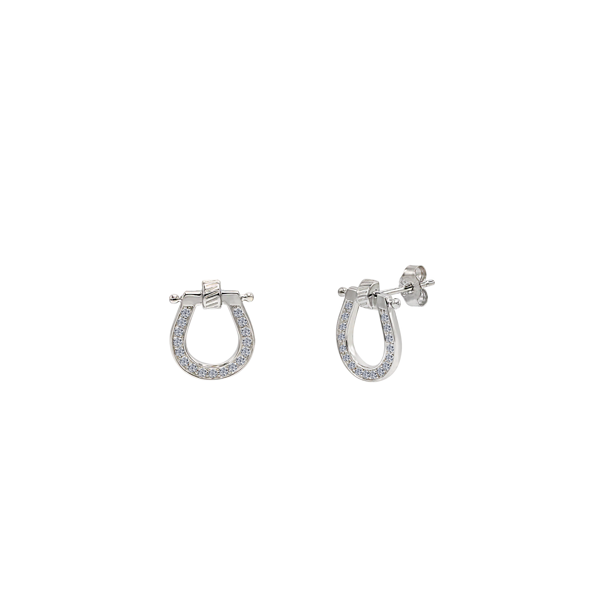 HORSESHOE Twist Stud Earrings