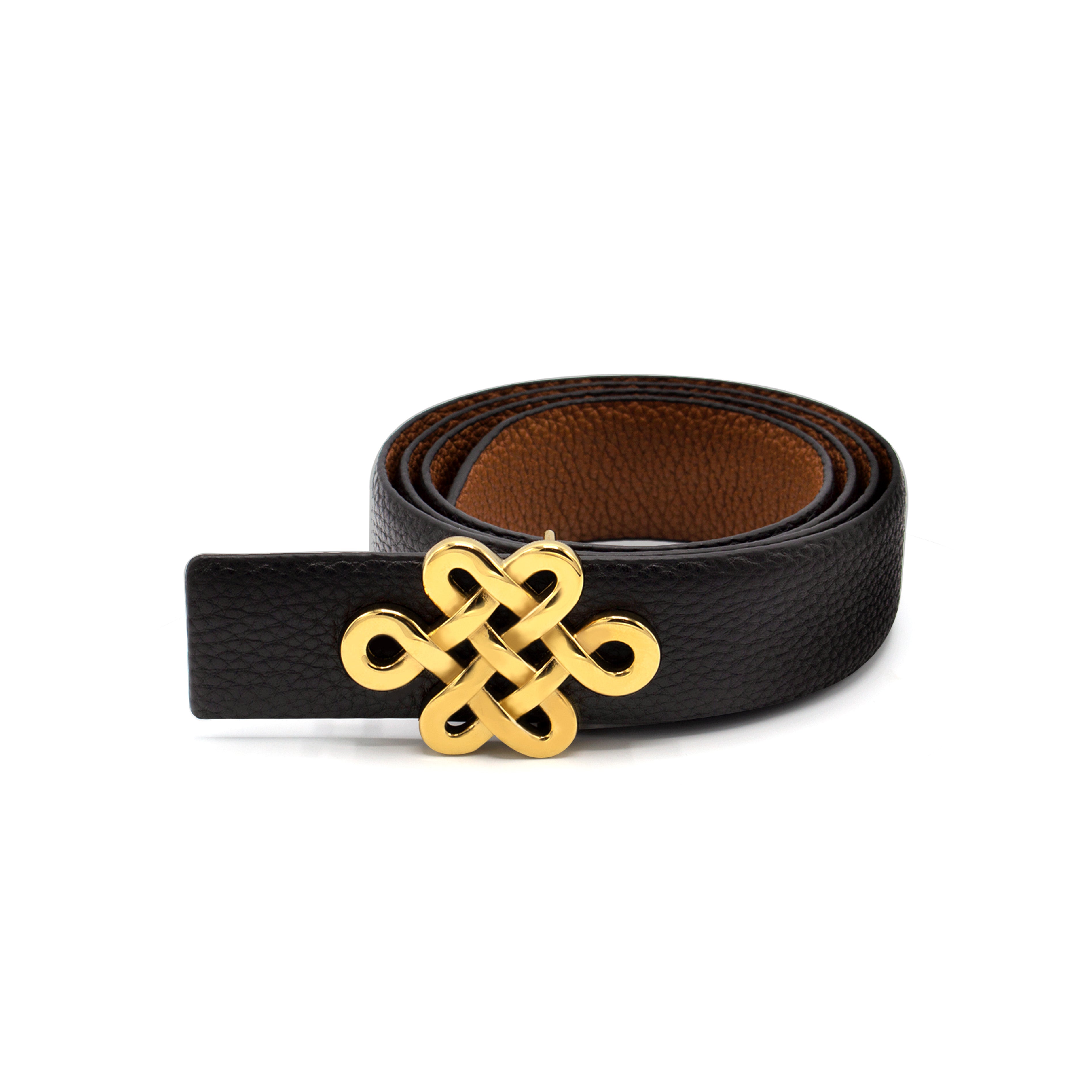 ULZII Men's Reversible Belt, Black and Brown