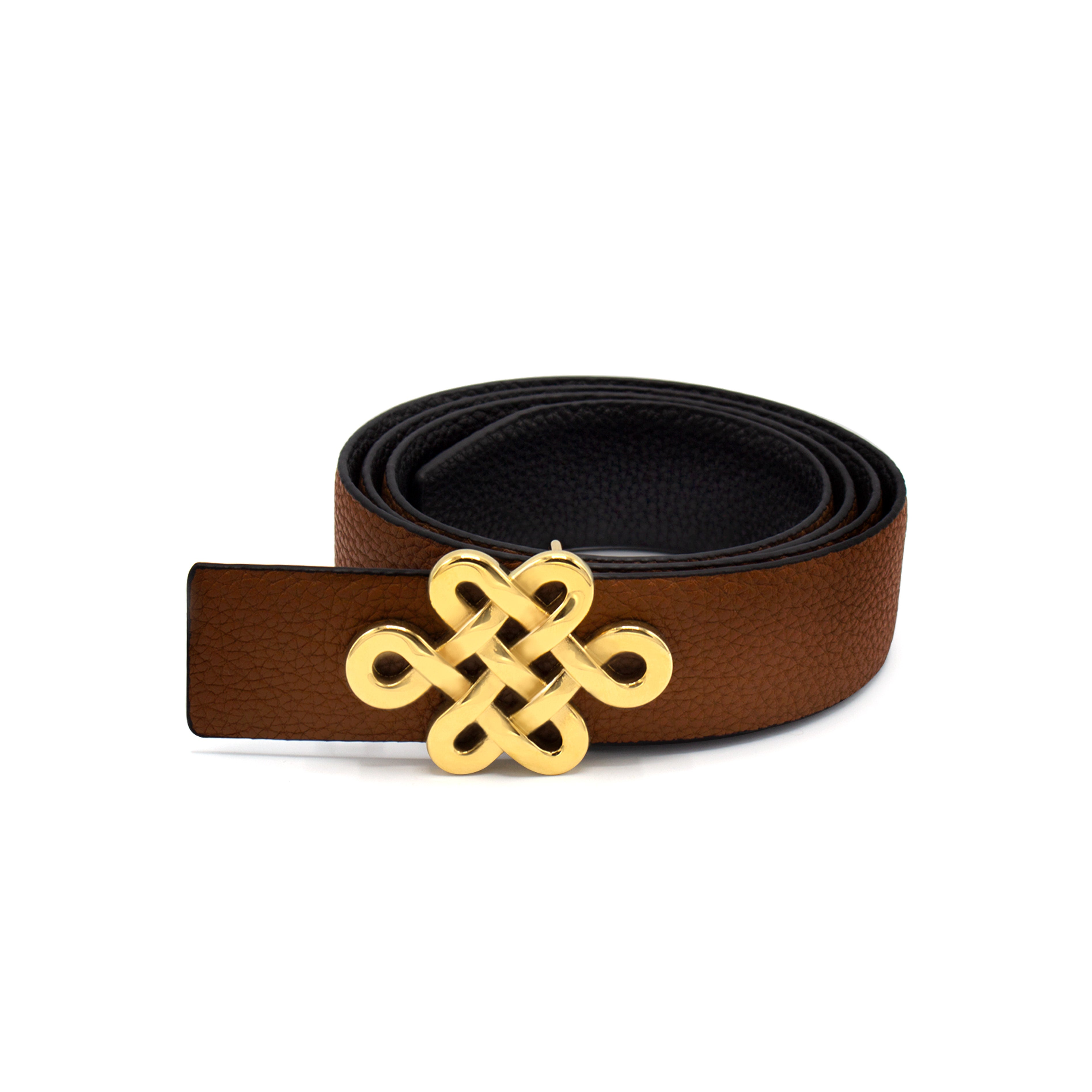 ULZII Men's Reversible Belt, Black and Brown