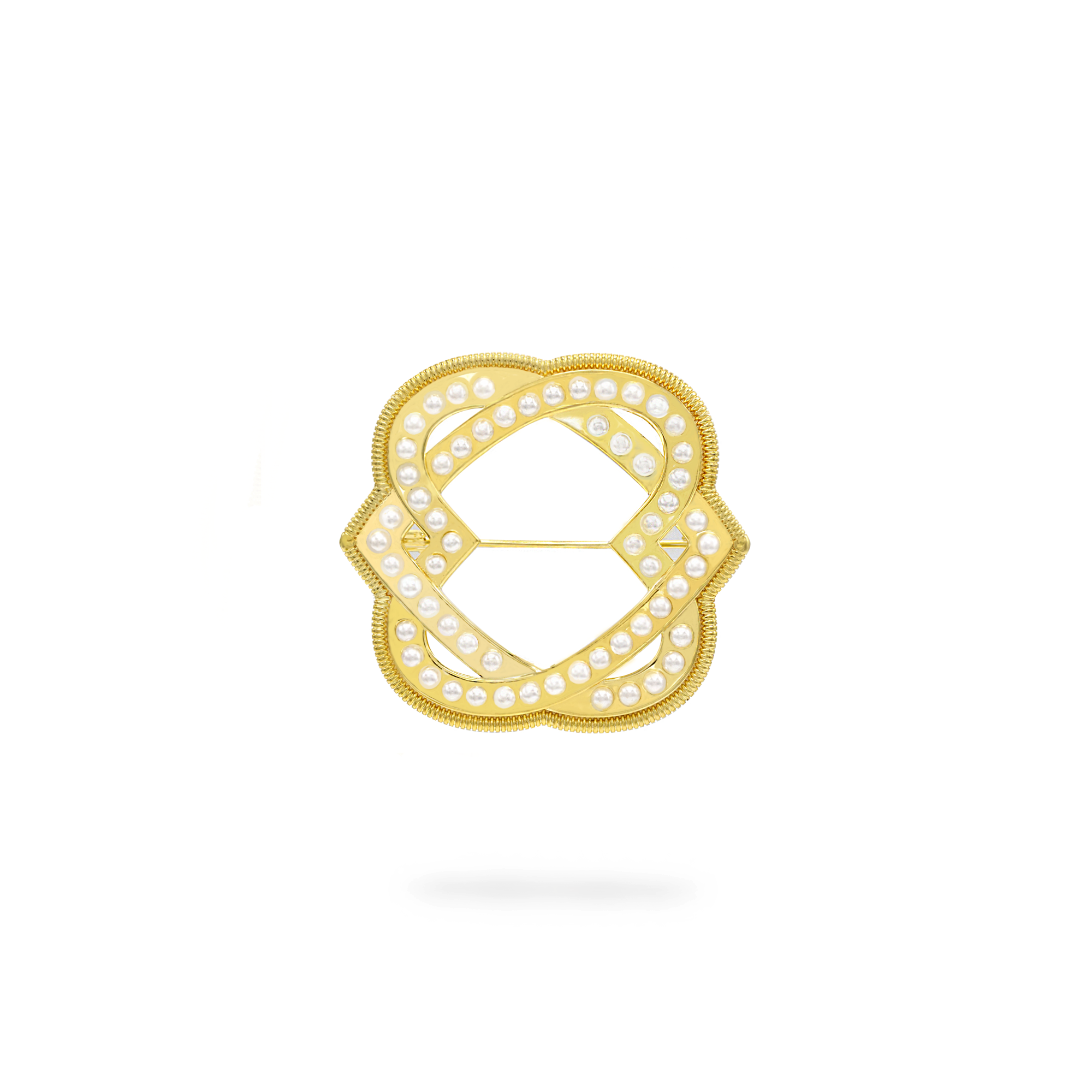 BAIGAL Multi Pearl Brooch, Gold - BAIGAL